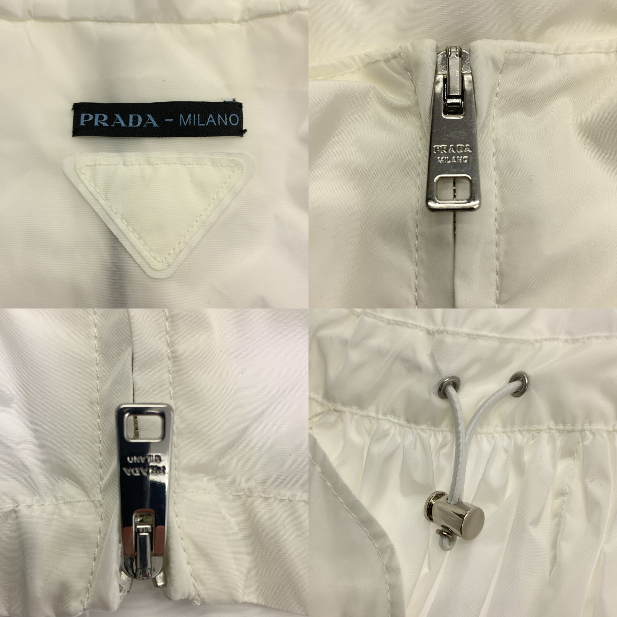 PRADA / プラダ ドローストリング ギャザー ボリューム ジャケット ブルゾン フーディ