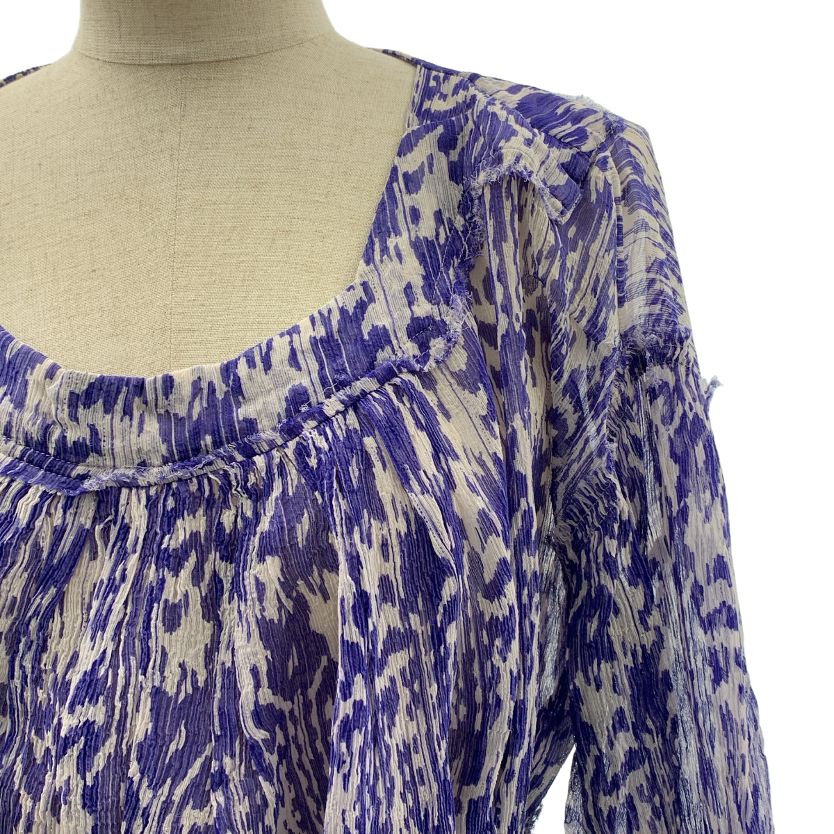 ISABEL MARANT ETOILE / イザベルマランエトワール 総柄 シルク ギャザー プルオーバーワンピース