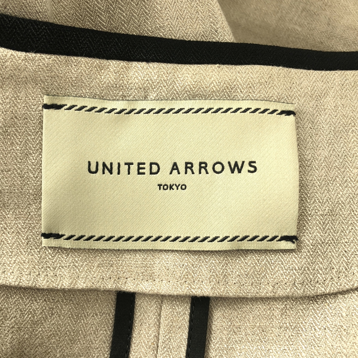 UNITED ARROWS / ユナイテッドアローズ リネン パイピング ノーカラーコート