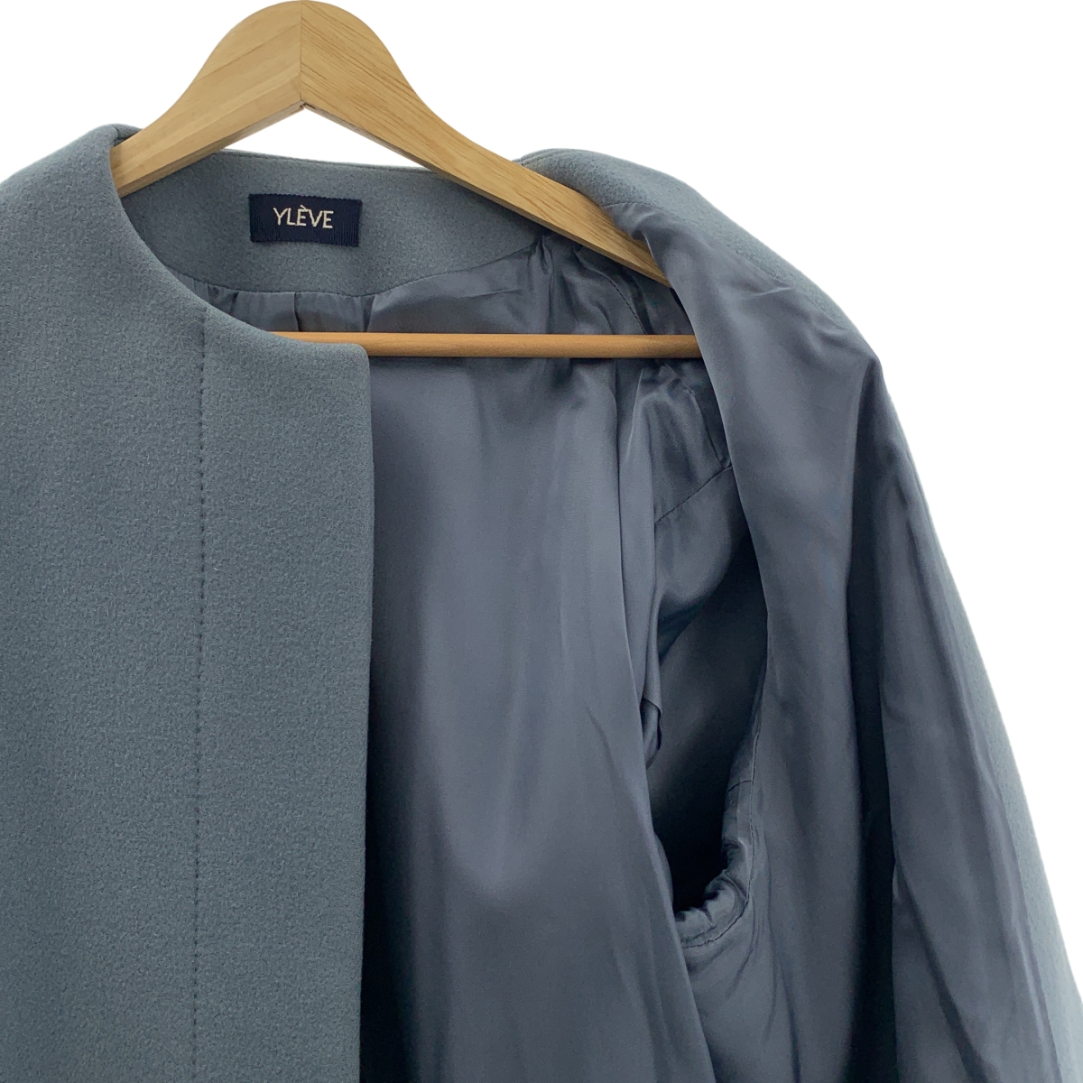 YLEVE / イレーヴ super100’s ダブルメルトン ノーカラーコート