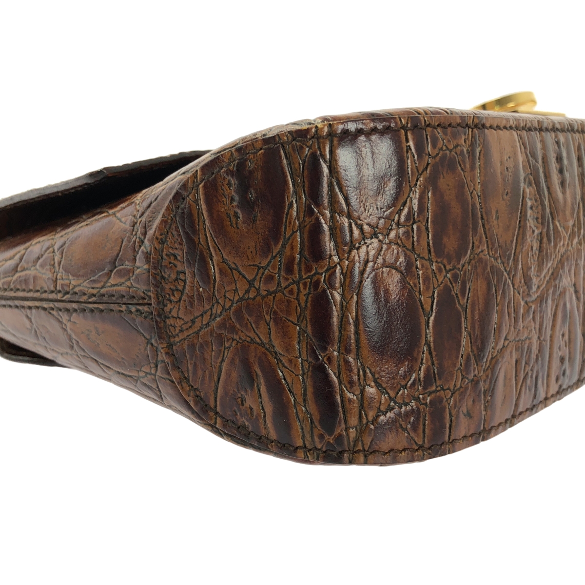 Salvatore Ferragamo / サルヴァトーレフェラガモ クロコ型押し レザー ガンチーニ ハンドバッグ