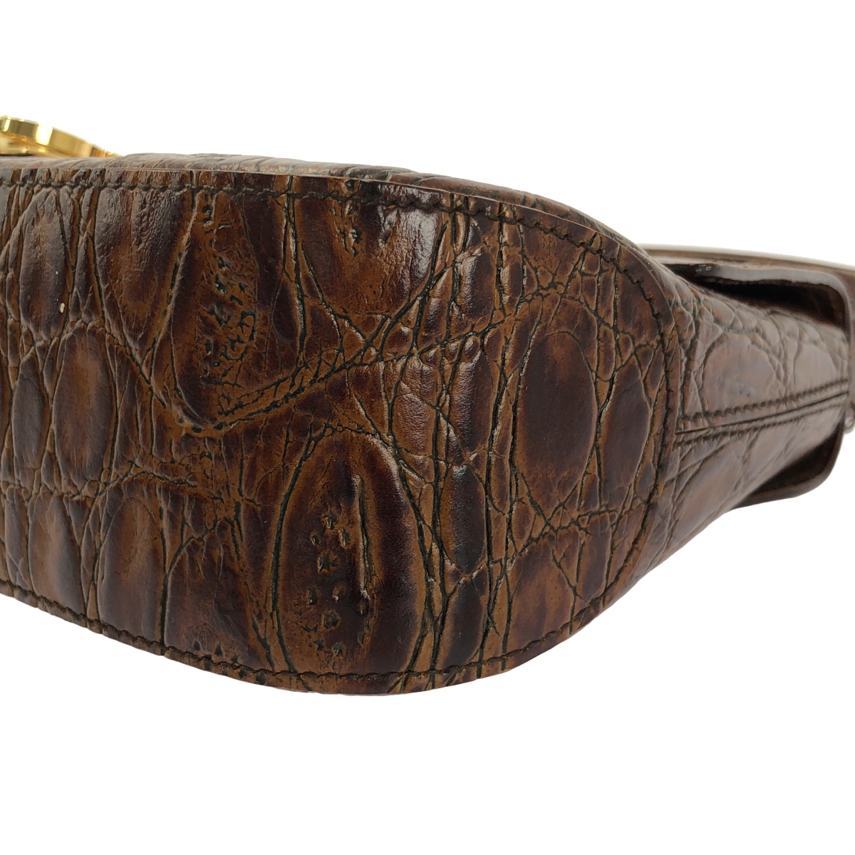 Salvatore Ferragamo / サルヴァトーレフェラガモ クロコ型押し レザー ガンチーニ ハンドバッグ