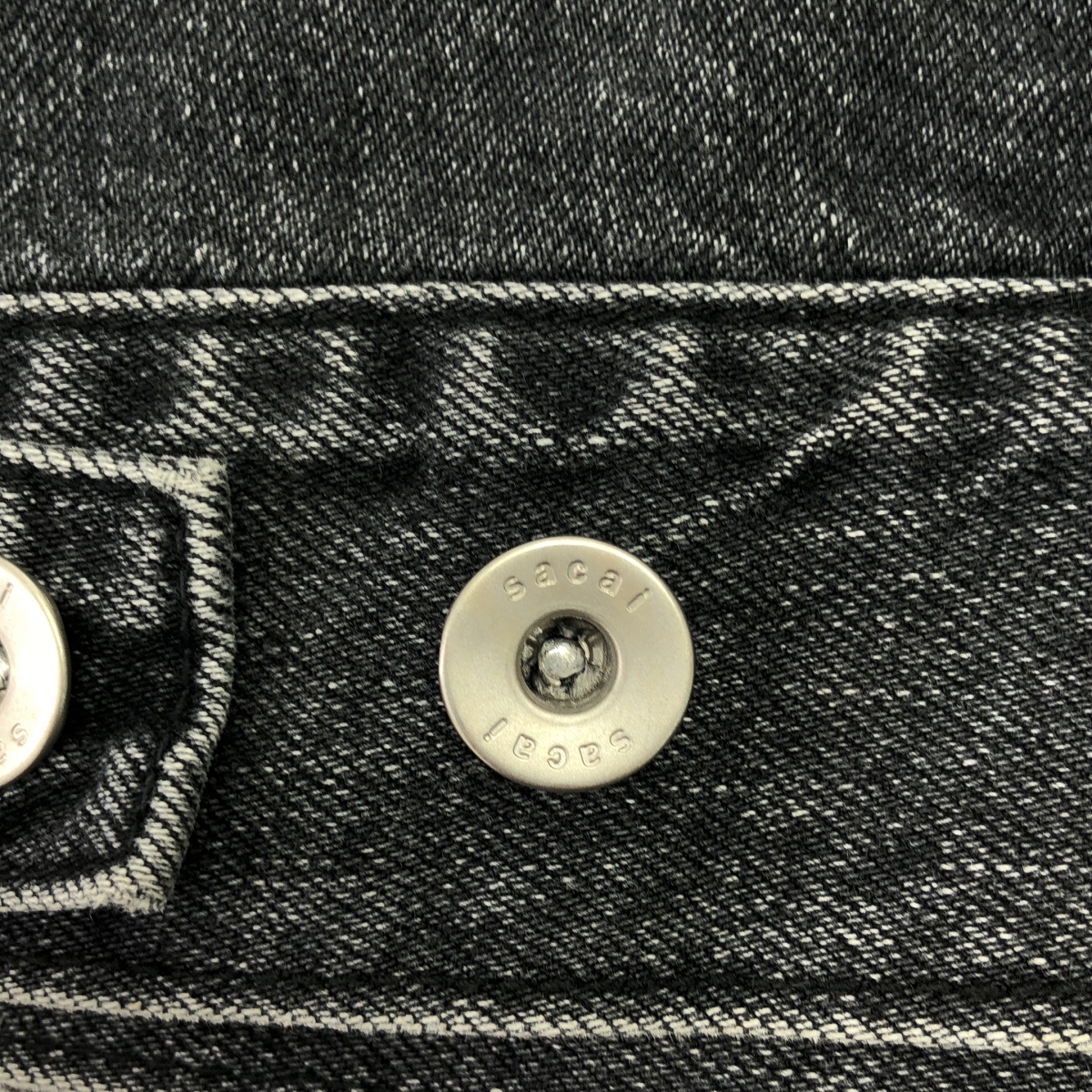 sacai / サカイ ボアカラー サイドジップスリット ブラックデニム ジャケット