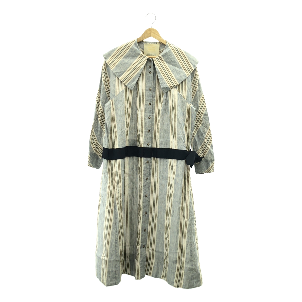 その他 ストライプ オーバーシルエット ビッグカラー シャツ ワンピース