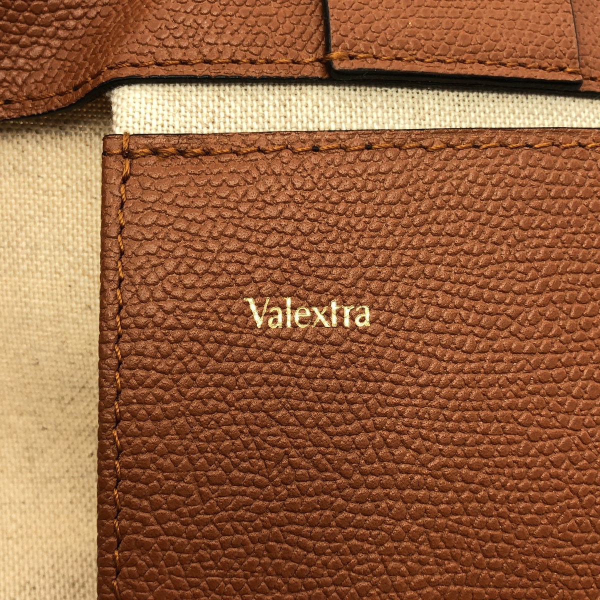 Valextra / ヴァレクストラ キャンバス レザー ショッピングバッグ