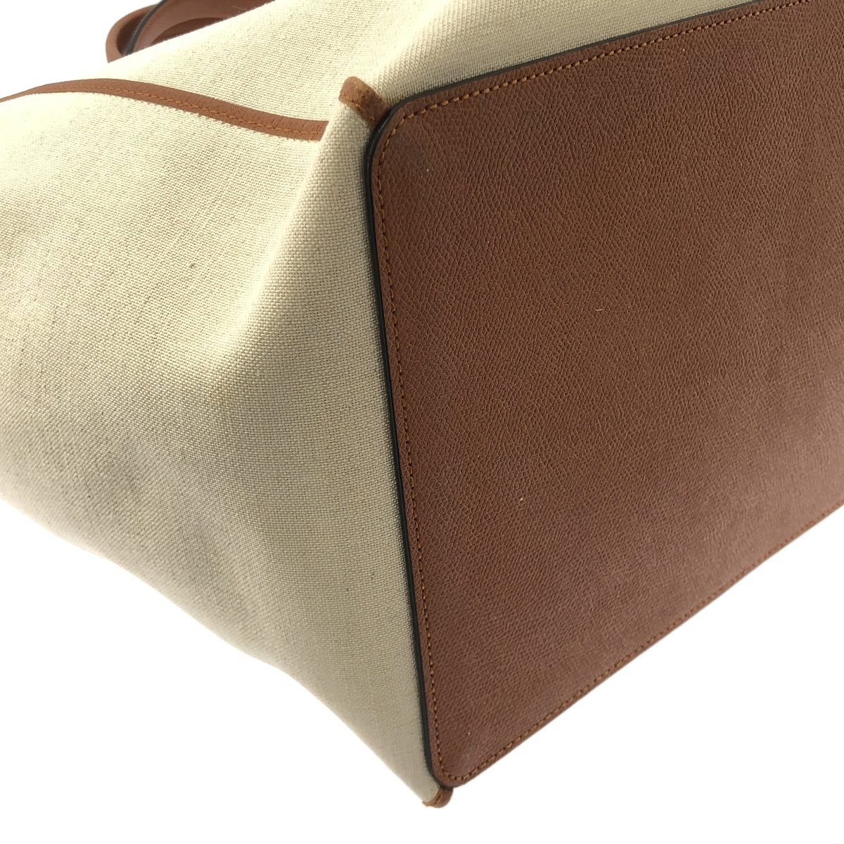 Valextra / ヴァレクストラ キャンバス レザー ショッピングバッグ