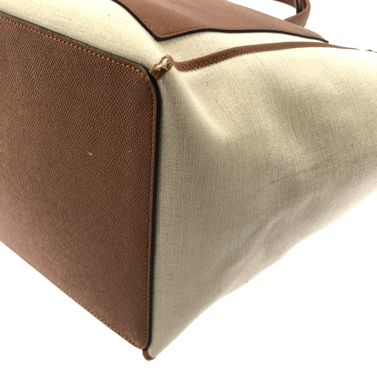 Valextra / ヴァレクストラ キャンバス レザー ショッピングバッグ