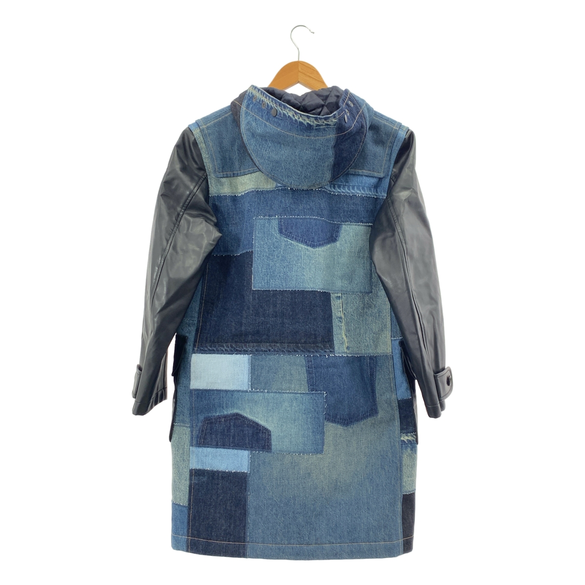 JUNYA WATANABE COMME des GARCONS / ジュンヤワタナベ パッチワーク デニム レザー切替 キルティング ダッフルコート