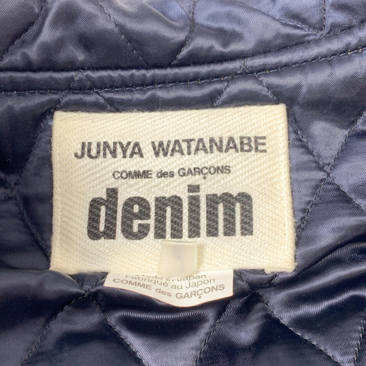 JUNYA WATANABE COMME des GARCONS / ジュンヤワタナベ パッチワーク デニム レザー切替 キルティング ダッフルコート