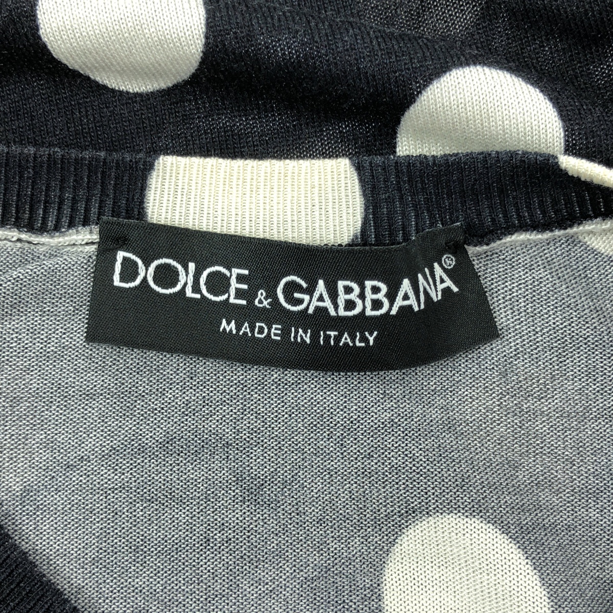 DOLCE＆GABBANA / ドルチェ＆ガッバーナドルガバ シルク ドット ビーズ装飾 プルオーバー ニット