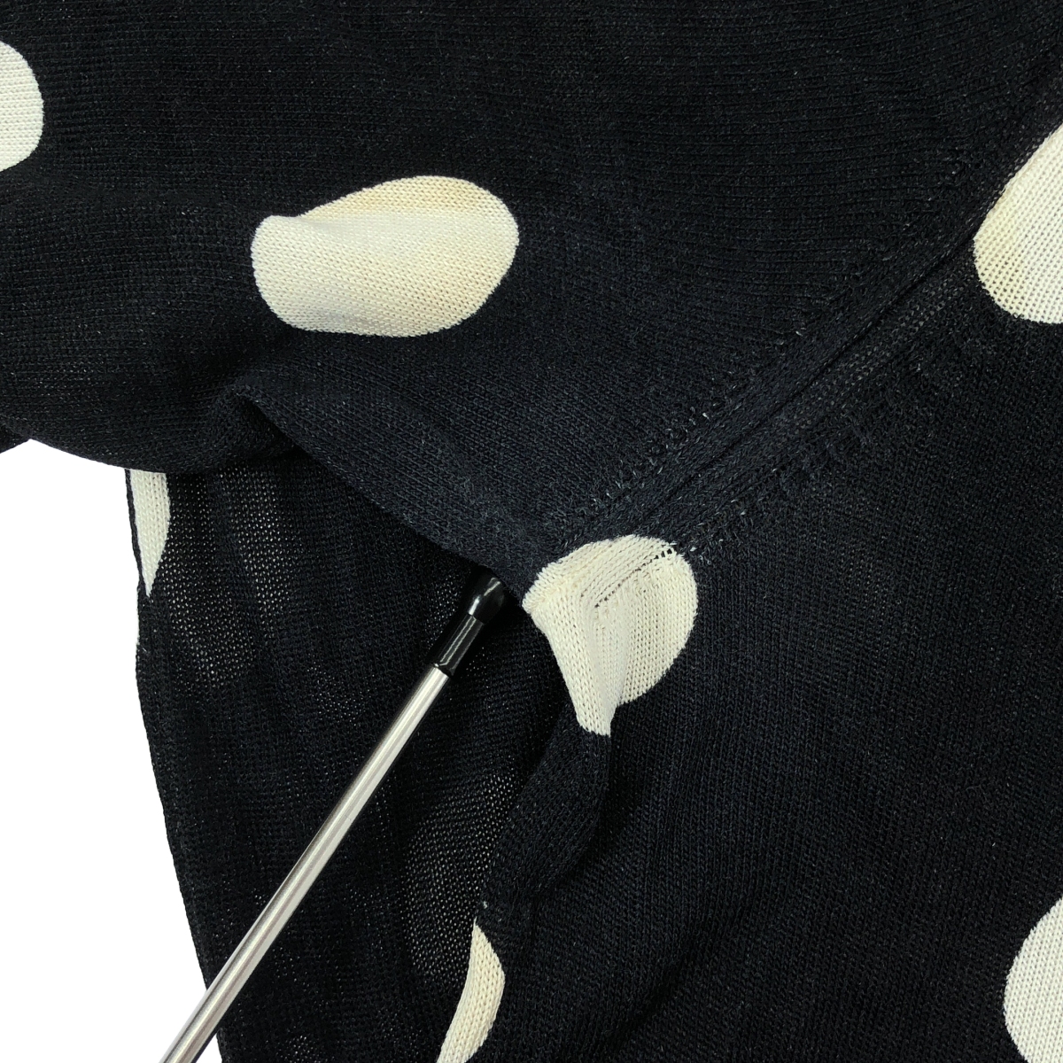 DOLCE＆GABBANA / ドルチェ＆ガッバーナドルガバ シルク ドット ビーズ装飾 プルオーバー ニット