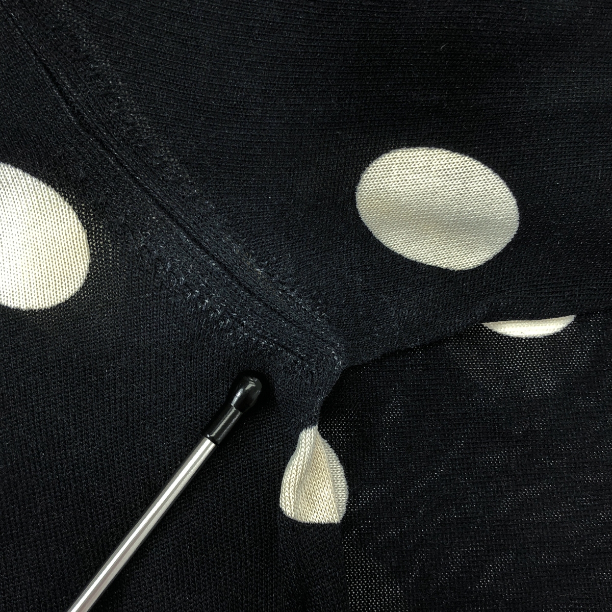 DOLCE＆GABBANA / ドルチェ＆ガッバーナドルガバ シルク ドット ビーズ装飾 プルオーバー ニット