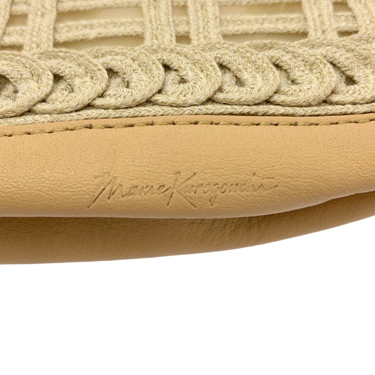 Mame Kurogouchi / マメクロゴウチ Cording Embroidery Pouch With Leather Strap / ロゴ ショルダー バッグ