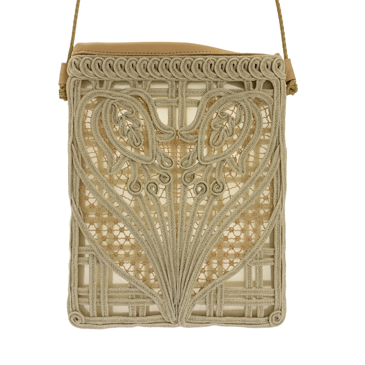 Mame Kurogouchi / マメクロゴウチ Cording Embroidery Pouch With Leather Strap / ロゴ ショルダー バッグ