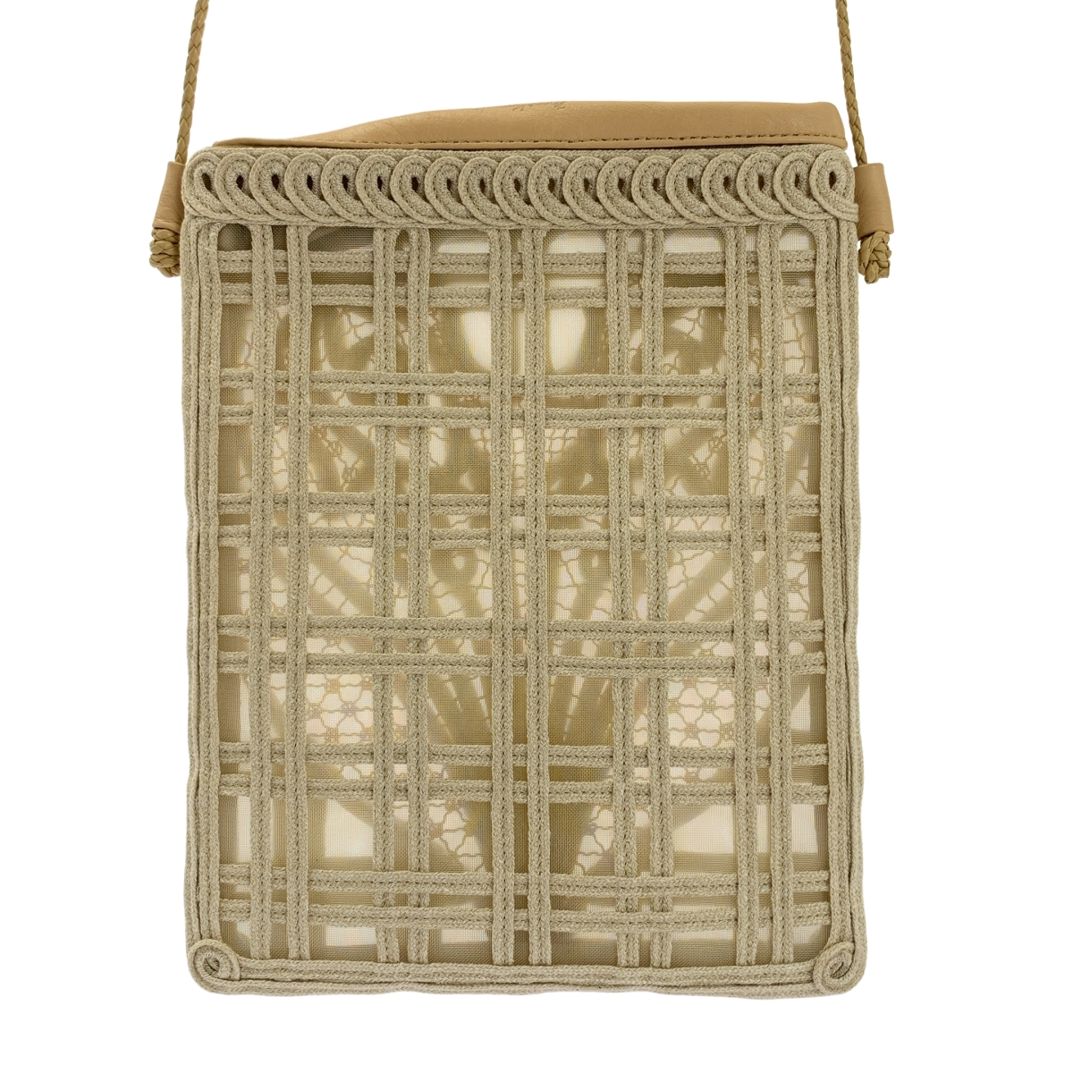 Mame Kurogouchi / マメクロゴウチ Cording Embroidery Pouch With Leather Strap / ロゴ ショルダー バッグ