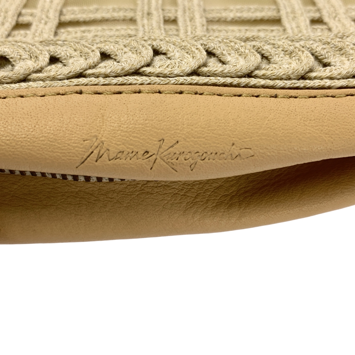 Mame Kurogouchi / マメクロゴウチ Cording Embroidery Pouch With Leather Strap / ロゴ ショルダー バッグ