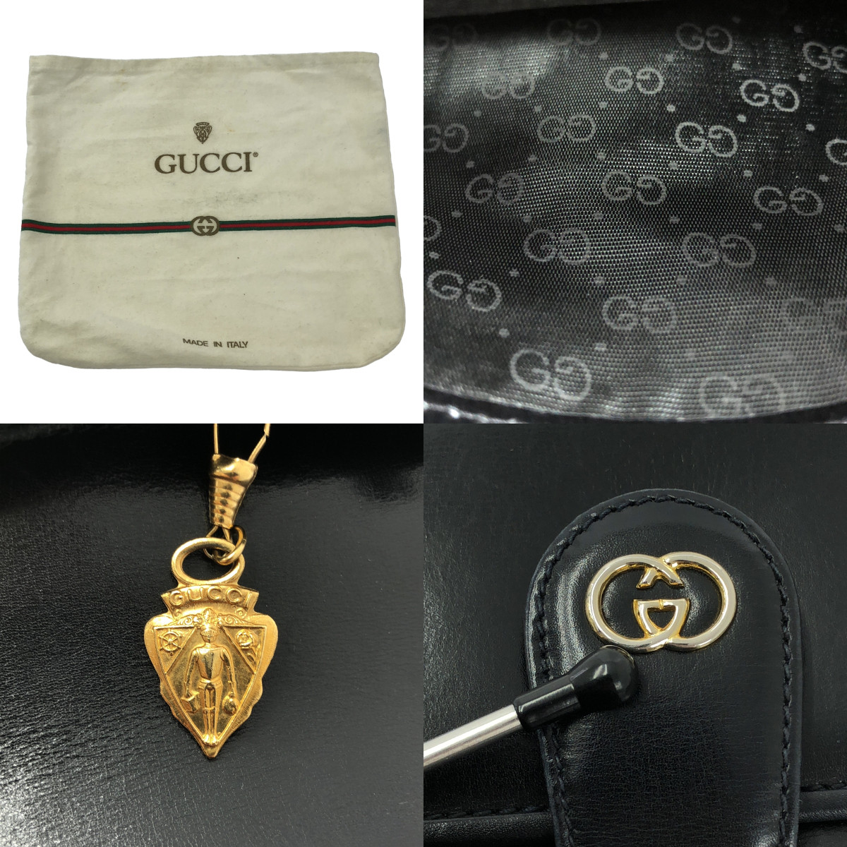 GUCCI / グッチ OLD / オールド レザー ロゴ セカンドバッグ ポーチ