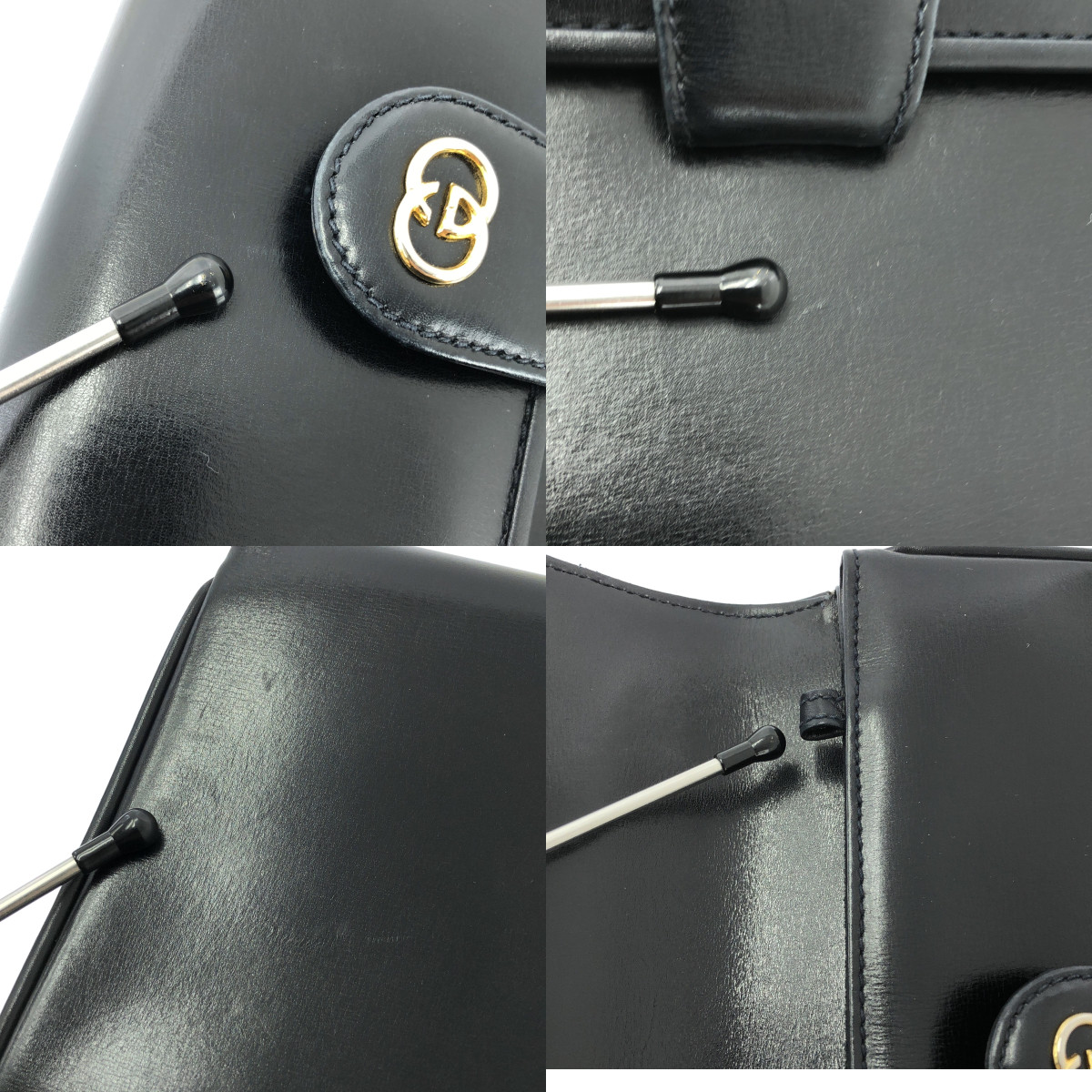 GUCCI / グッチ OLD / オールド レザー ロゴ セカンドバッグ ポーチ