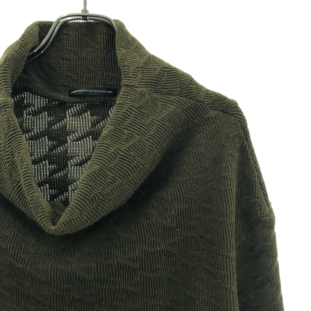 Y's / ワイズヨウジヤマモト 千鳥柄 ワイドネック プルオーバー ニット