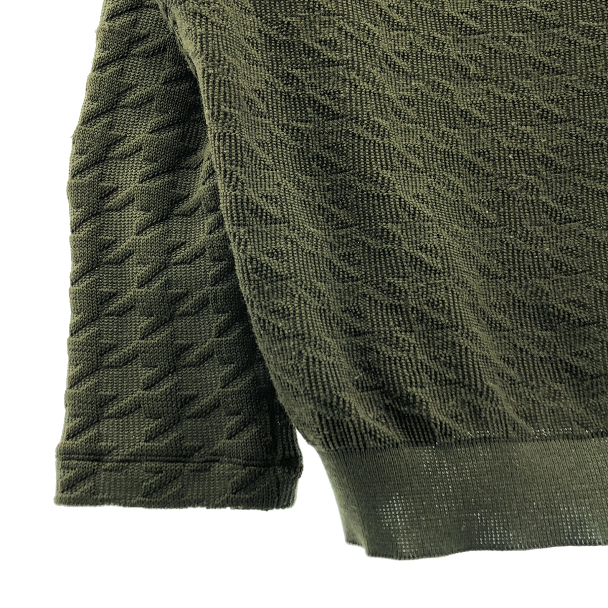 Y's / ワイズヨウジヤマモト 千鳥柄 ワイドネック プルオーバー ニット