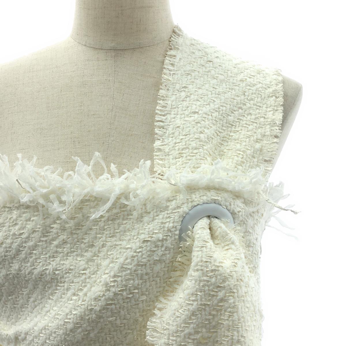 IRENE / アイレネ ツイード サイドジップ ワンショルダー トップス / 総裏地