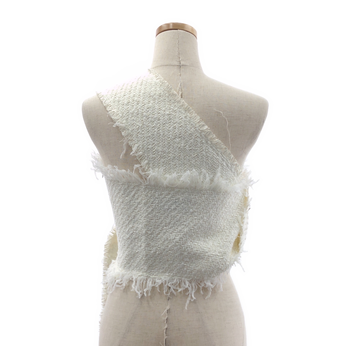 IRENE / アイレネ ツイード サイドジップ ワンショルダー トップス / 総裏地