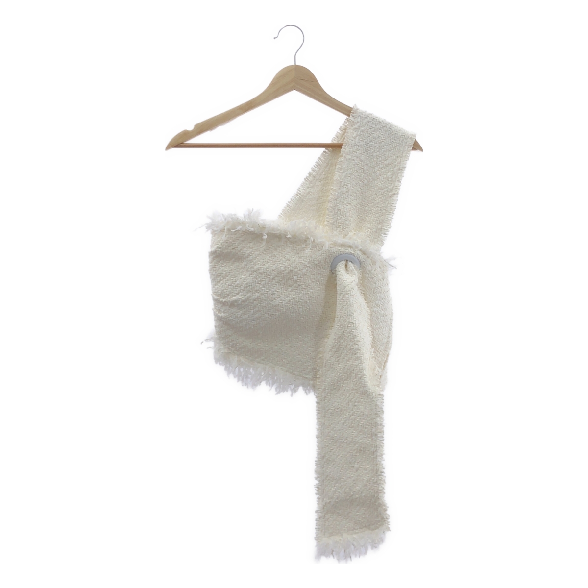 IRENE / アイレネ ツイード サイドジップ ワンショルダー トップス / 総裏地