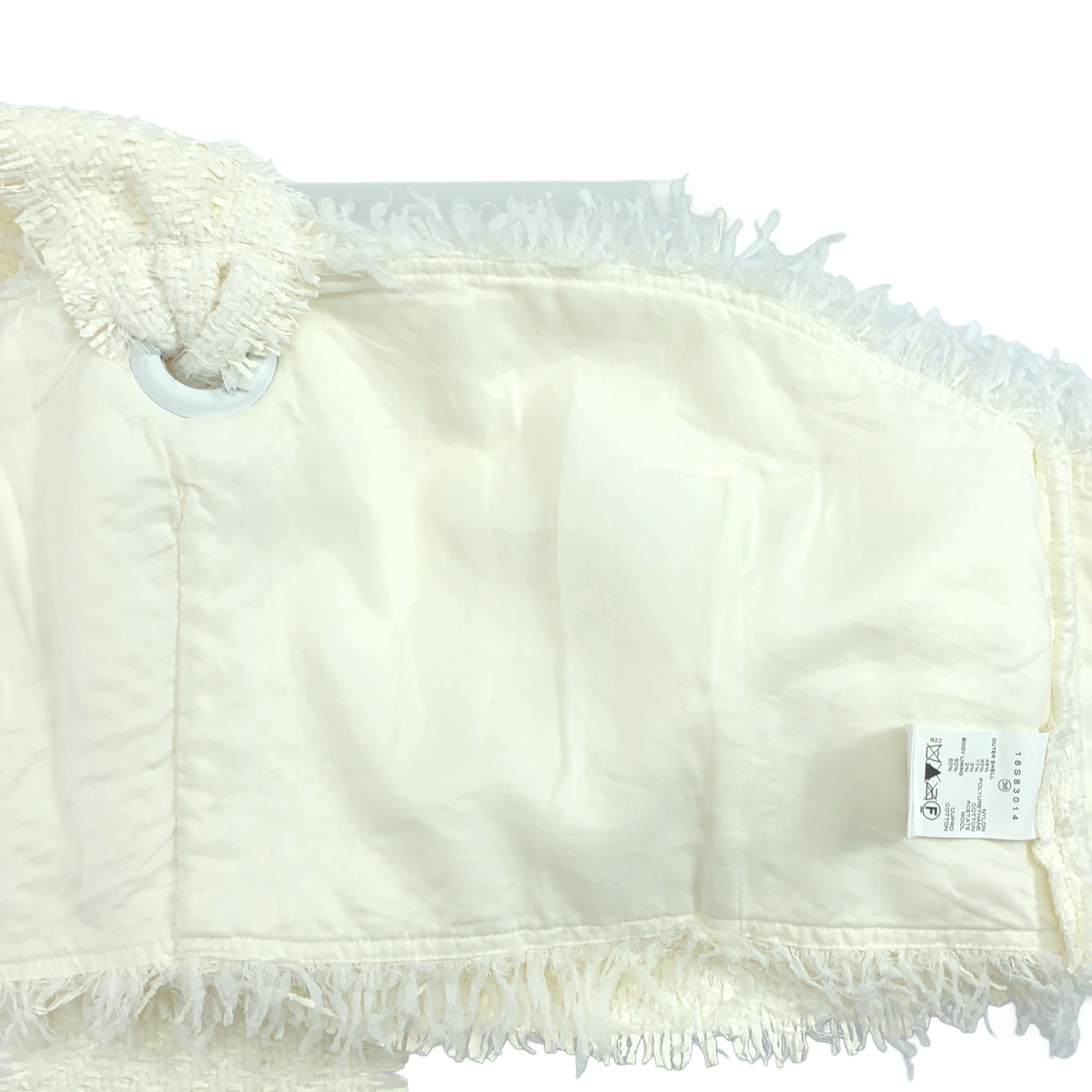 IRENE / アイレネ ツイード サイドジップ ワンショルダー トップス / 総裏地