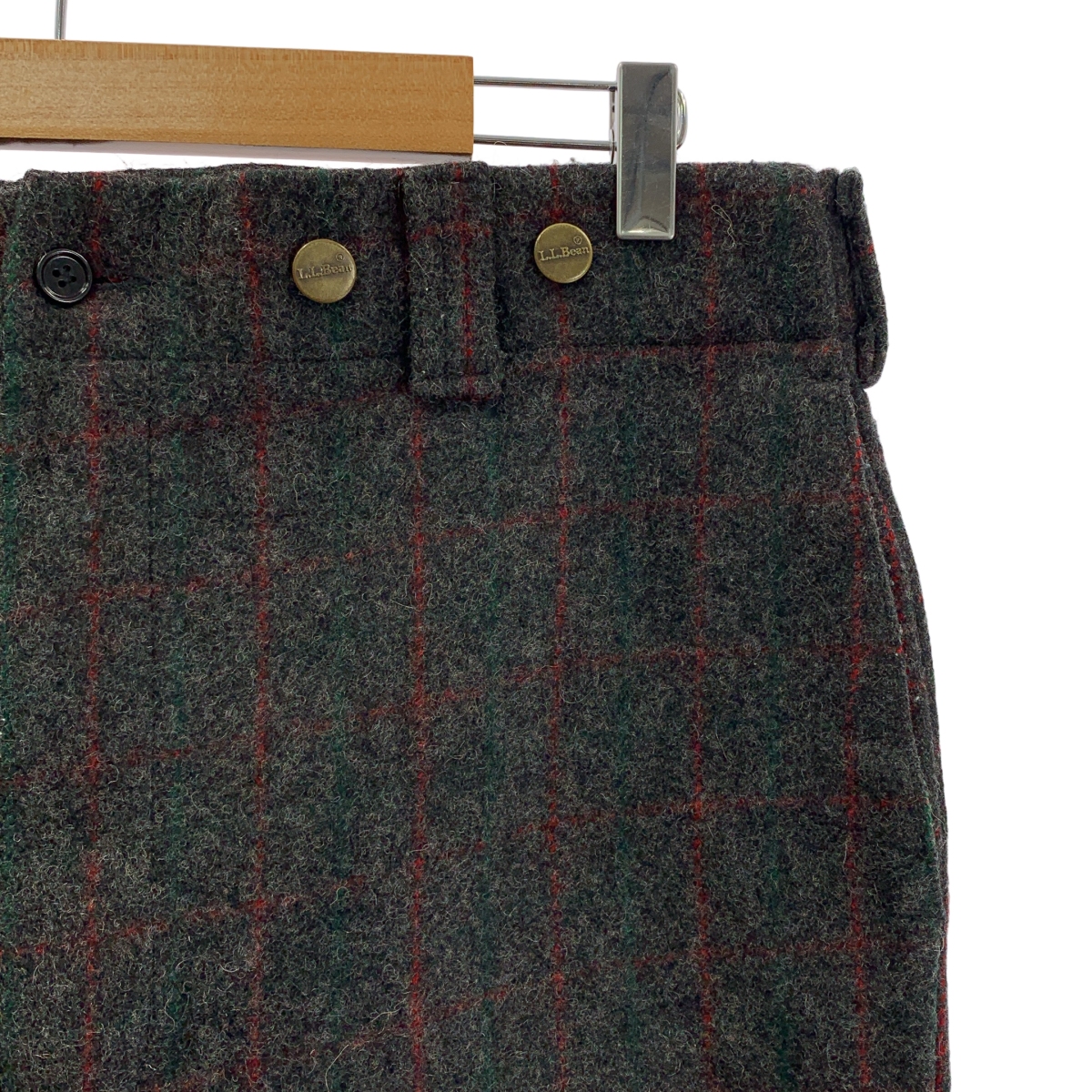 L.L.BEAN / エルエルビーン サスペンダーボタン タッターソールチェック ハンティングウールパンツ