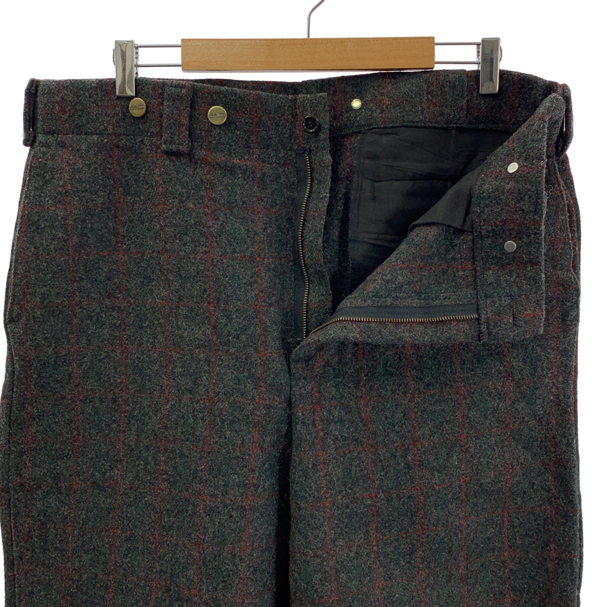 L.L.BEAN / エルエルビーン サスペンダーボタン タッターソールチェック ハンティングウールパンツ