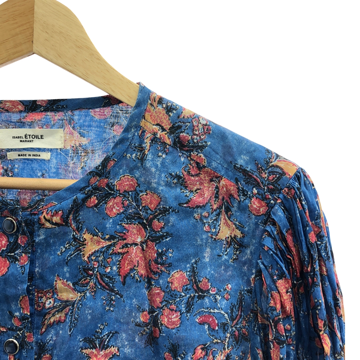 ISABEL MARANT ETOILE / イザベルマランエトワール コットン 花柄 ギャザースリーブ シャツ
