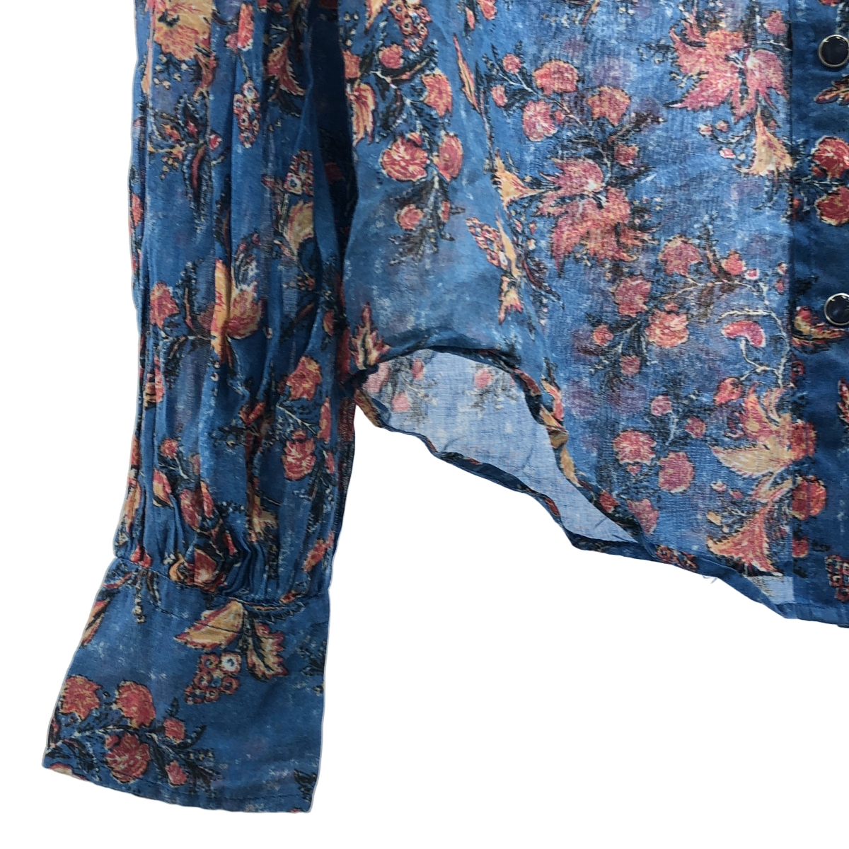 ISABEL MARANT ETOILE / イザベルマランエトワール コットン 花柄 ギャザースリーブ シャツ