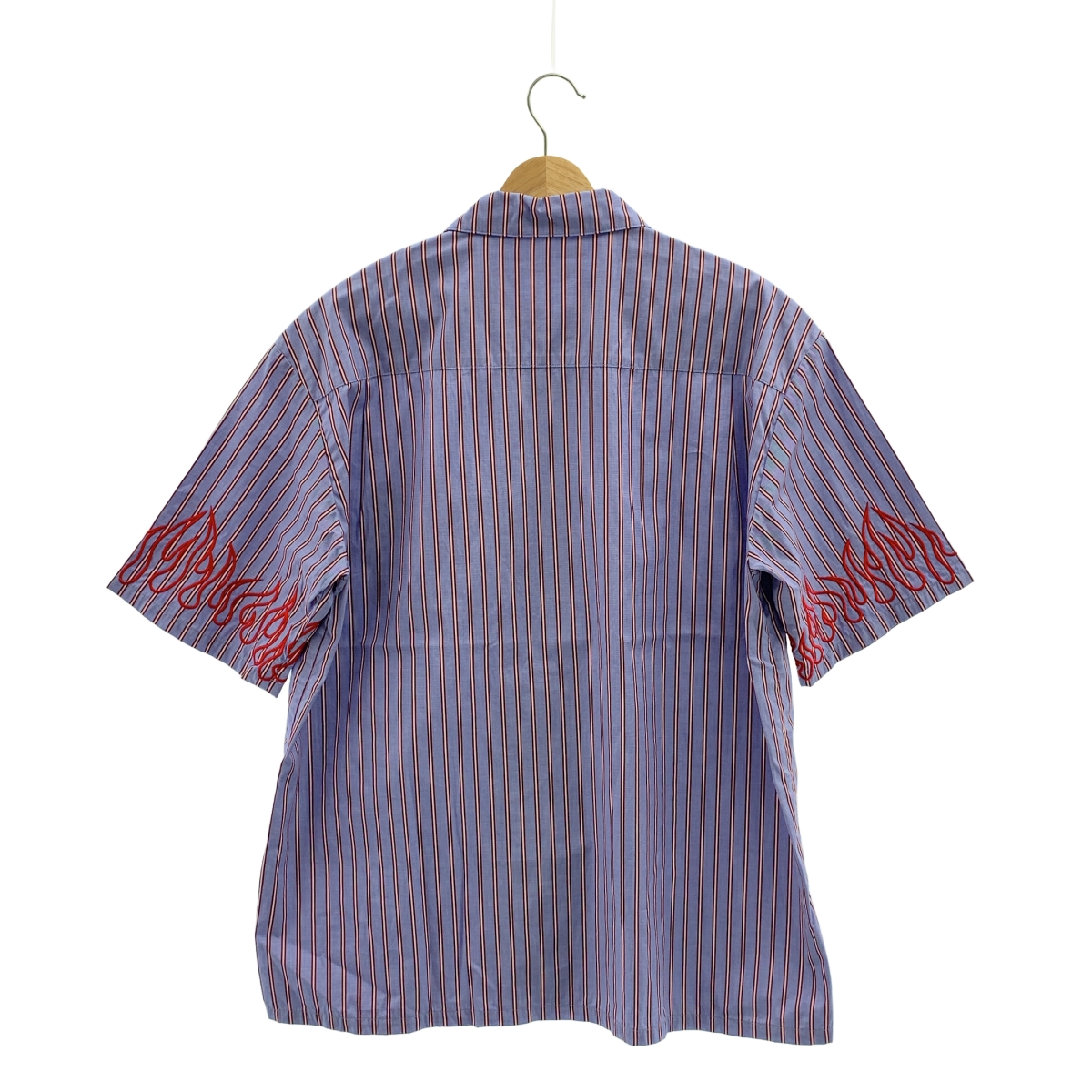 DISCOVERED / ディスカバード ×THOMAS MASON トーマスメイソン / 刺しゅう ストライプ 半袖 シャツ