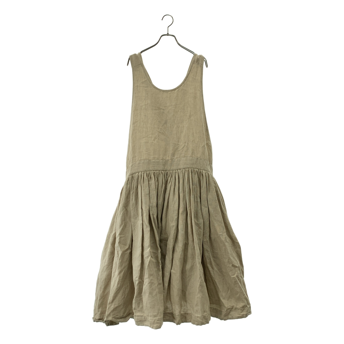 veritecoeur / ヴェリテクール リネン ギャザー ボリューム ワンピース / 裏地付き