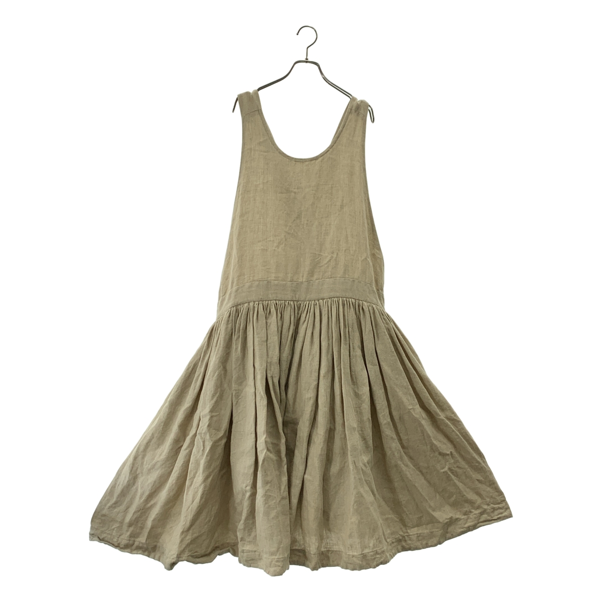 veritecoeur / ヴェリテクール リネン ギャザー ボリューム ワンピース / 裏地付き