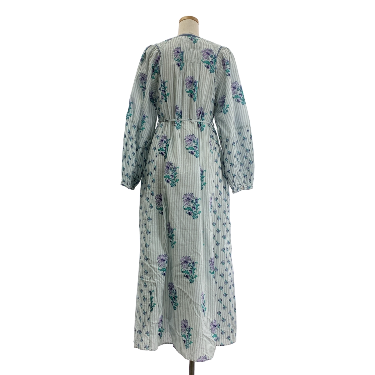 ne Quittez pas / ヌキテパ Cotton Jacquard Lily Print Shirring Dress リリープリント コットン ジャガード シャーリング ドレス ワンピース