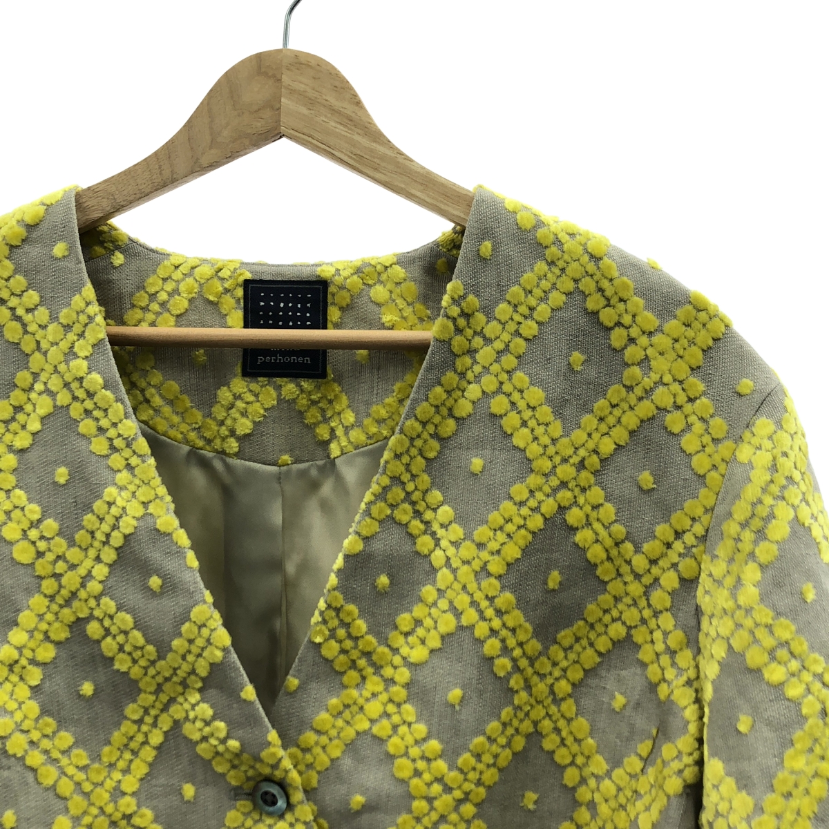 mina perhonen / ミナペルホネン tahti / タハティ ノーカラー ジャケット / 総裏地