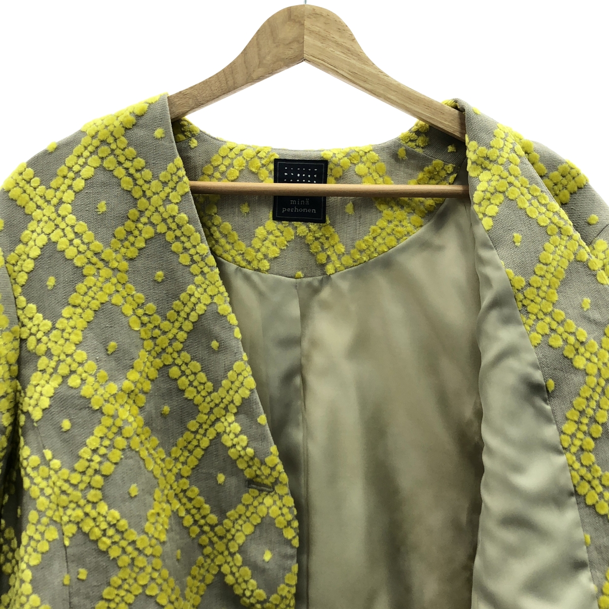 mina perhonen / ミナペルホネン tahti / タハティ ノーカラー ジャケット / 総裏地