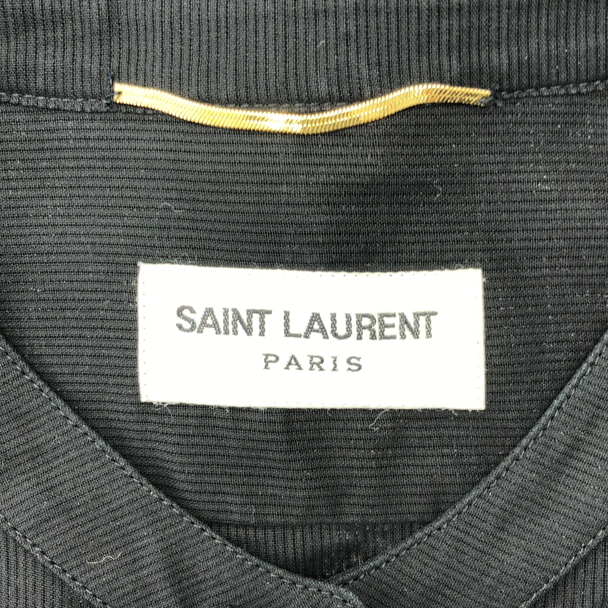 SAINT LAURENT PARIS / サンローランパリ コットン ヘンリーネック シャツ