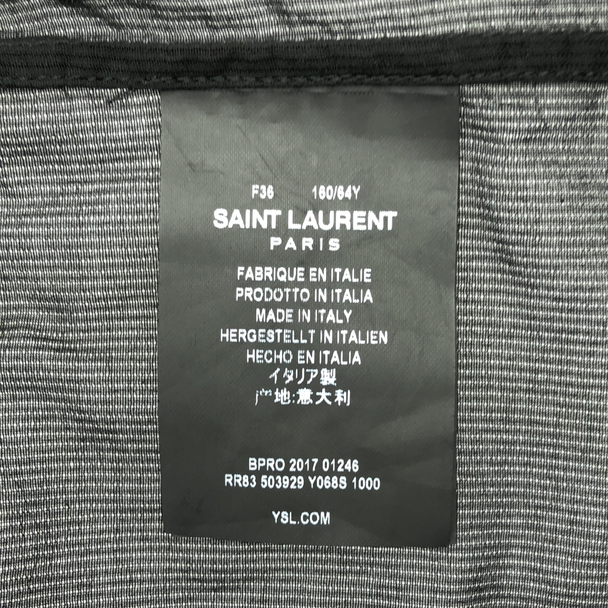 SAINT LAURENT PARIS / サンローランパリ コットン ヘンリーネック シャツ