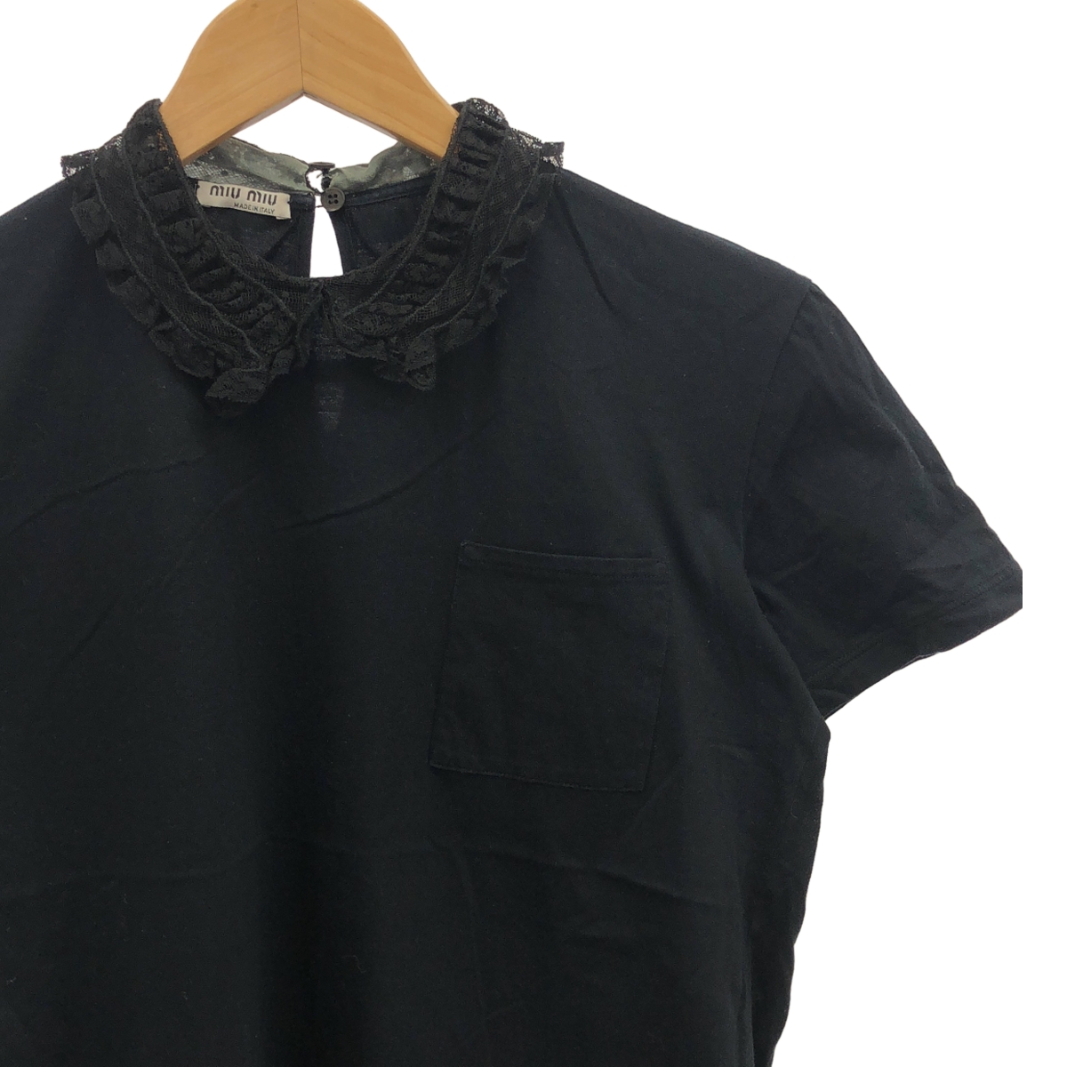 miu miu / ミュウミュウ レースカラー ポケット Tシャツ