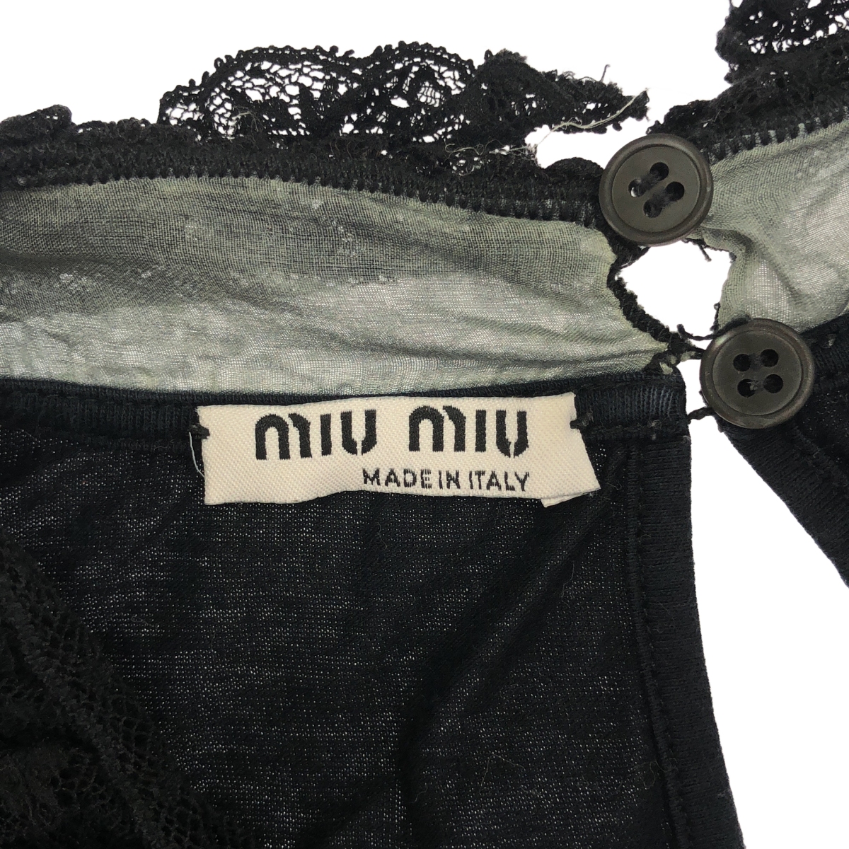 miu miu / ミュウミュウ レースカラー ポケット Tシャツ