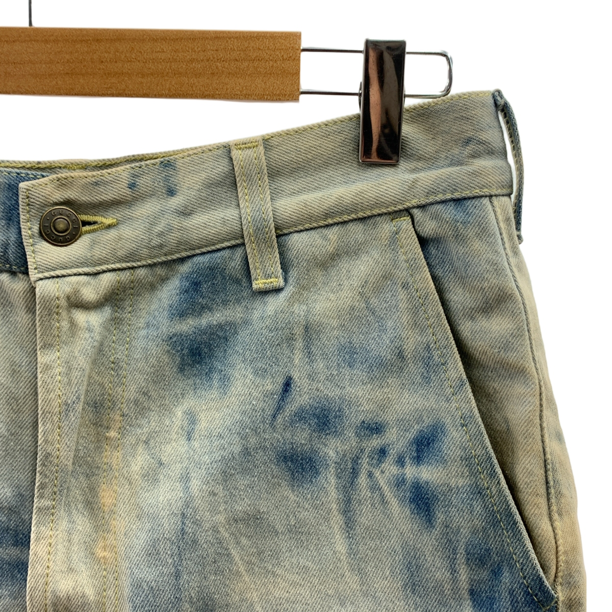 GUCCI / グッチ 418307 / ヴィンテージ加工 レザーパッチ デニム ショートパンツ ショーツ