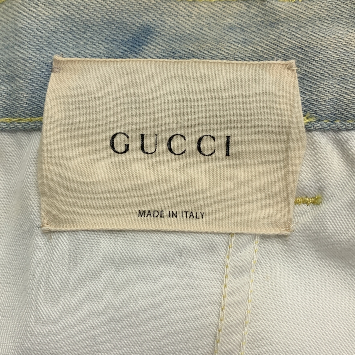 GUCCI / グッチ 418307 / ヴィンテージ加工 レザーパッチ デニム ショートパンツ ショーツ