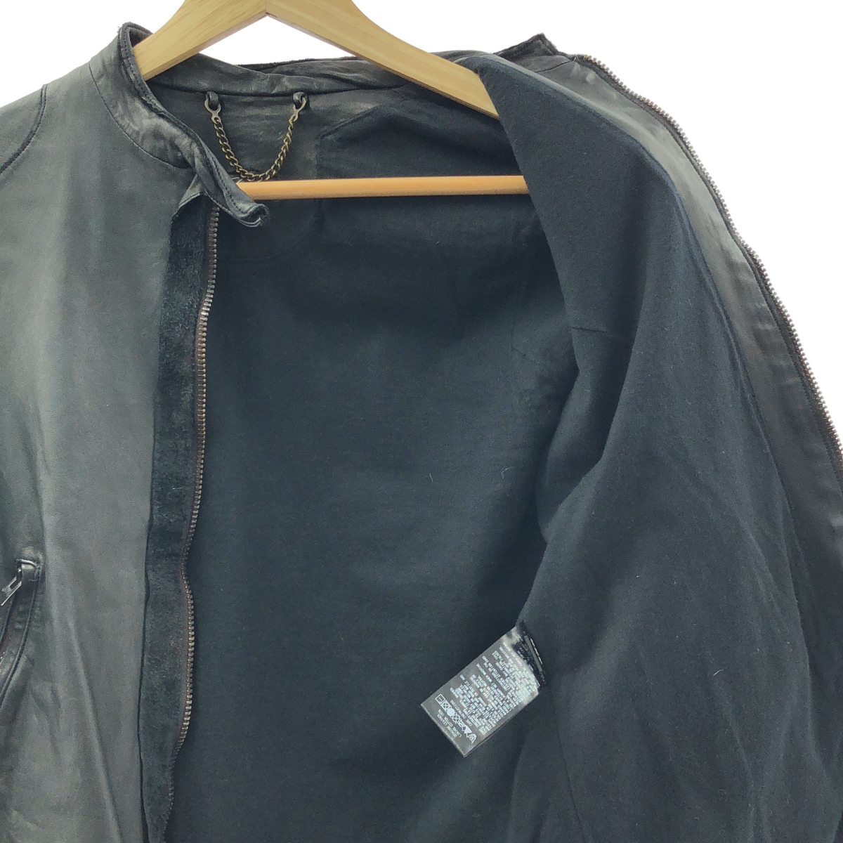 Sisii / シシ カウレザー シングルライダース ジャケット ブルゾン / 総裏地