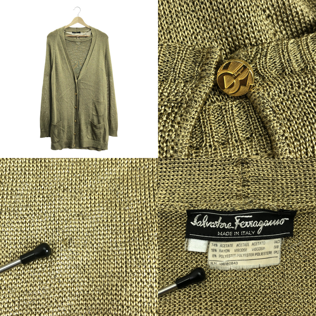 Salvatore Ferragamo / サルヴァトーレフェラガモ アンサンブル ロゴ金ボタン オーバー カーディガン / ニット プルオーバー