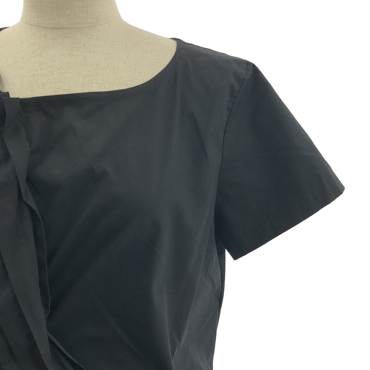 tricot COMME des GARCONS / トリココムデギャルソン コットン プリーツ アシンメトリー ブラウス