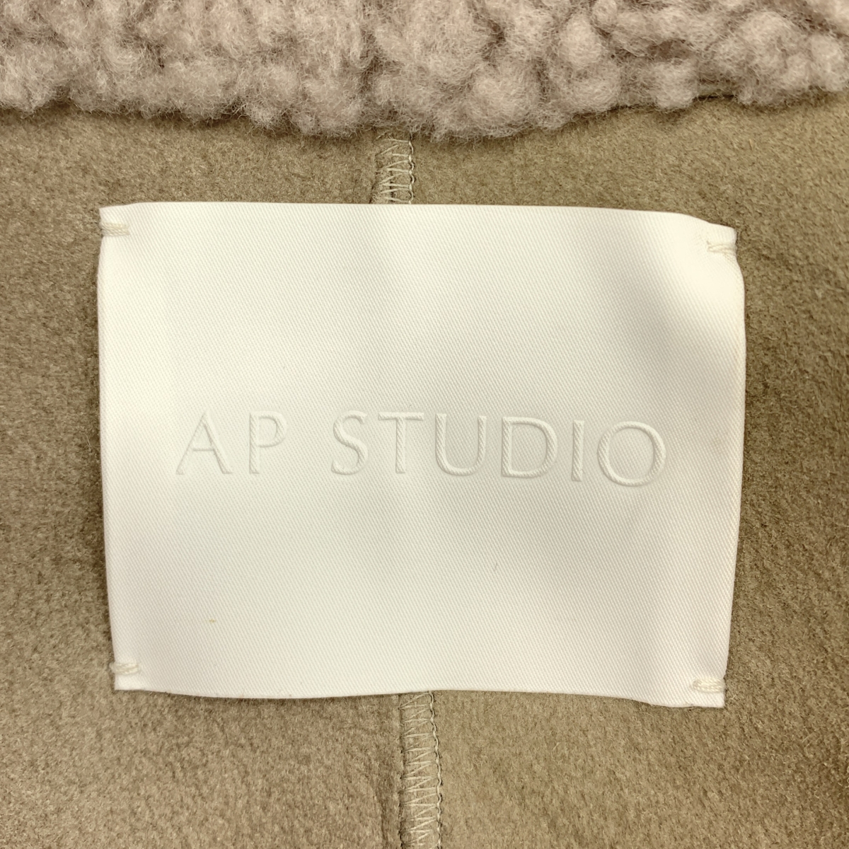 AP STUDIO / エーピーストゥディオ フレンチメリノカーリームートンコート