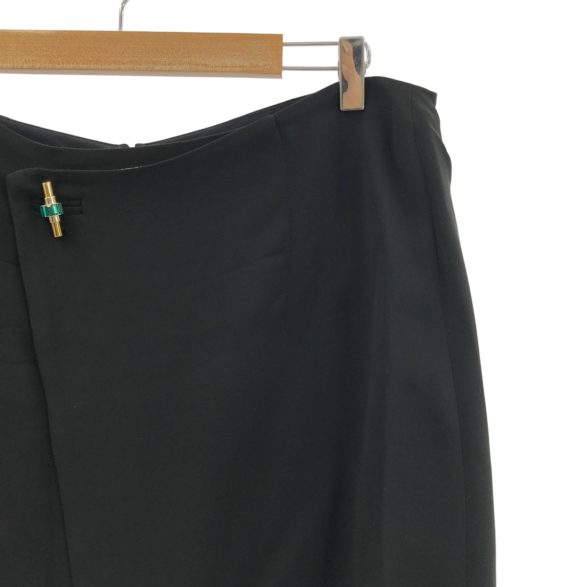 GUCCI / グッチ silk 100％ / シルク ロゴバックジップ ラップスカート / 総裏地