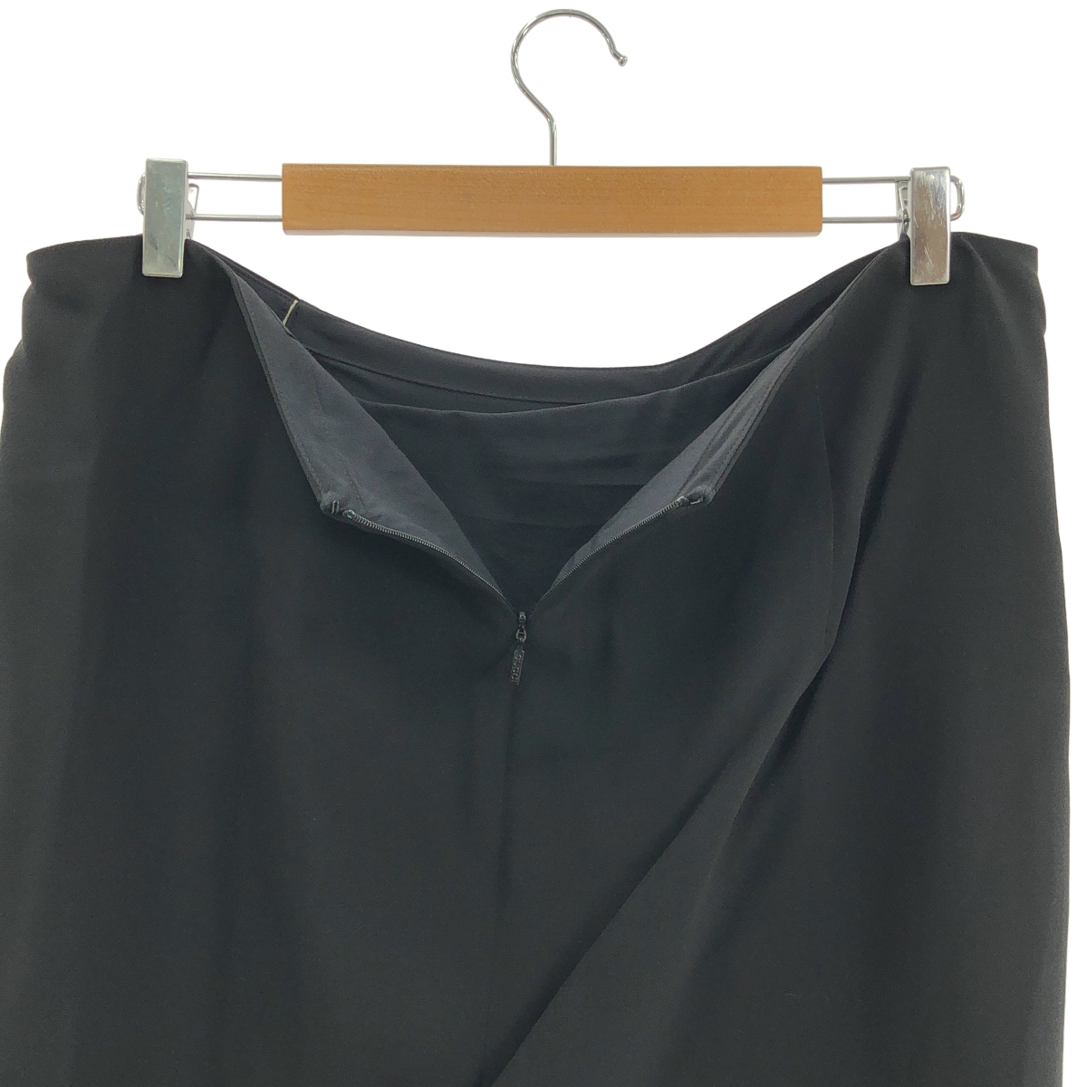 GUCCI / グッチ silk 100％ / シルク ロゴバックジップ ラップスカート / 総裏地